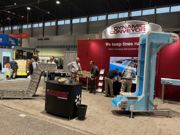 Dynamic conveyor expo booth in Chicago for Pack Expo 2024